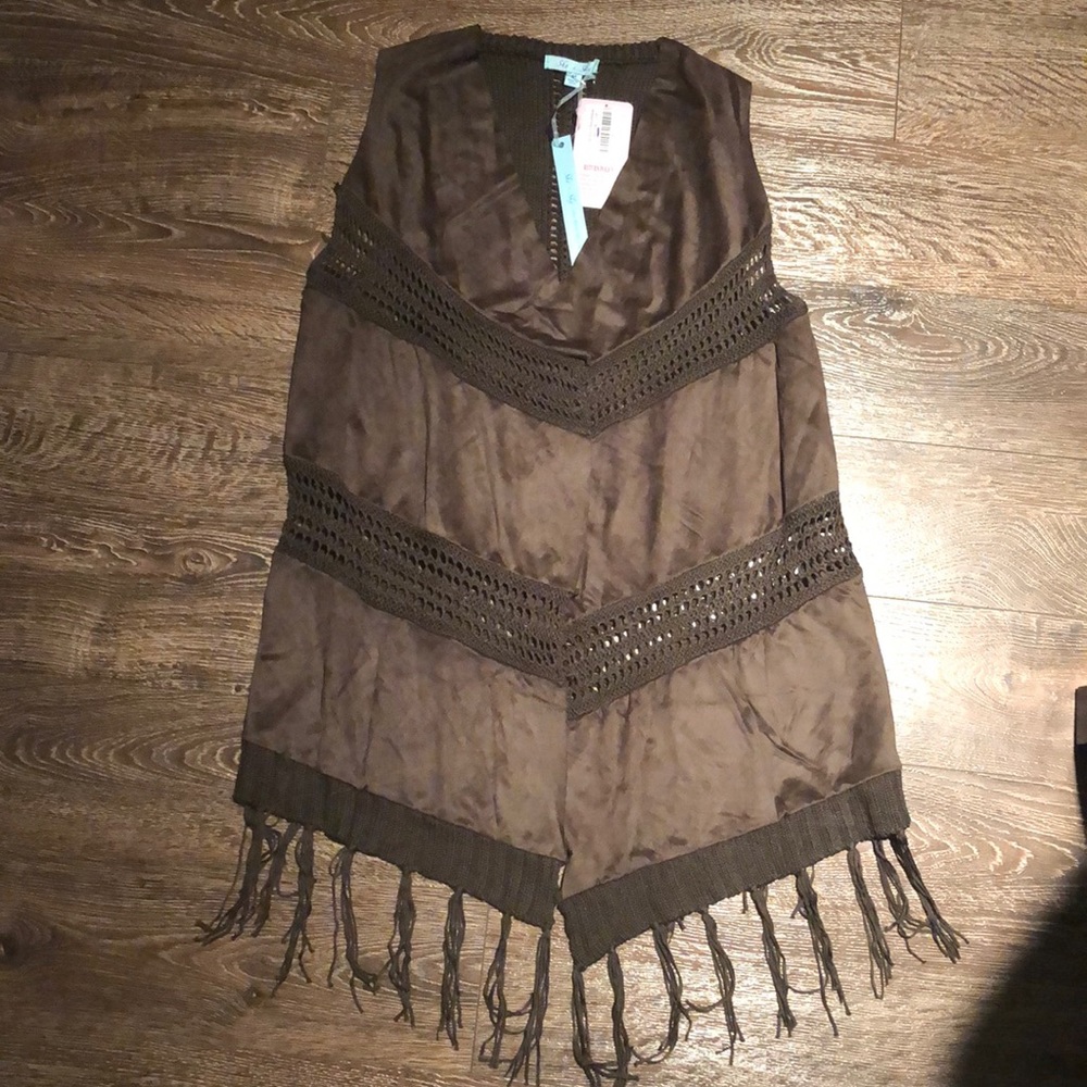 Brown Fringe Vest